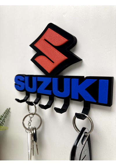3d Baskı Dekoratif Suzukı Model Motorcu Anahtar Askılığı Siyah