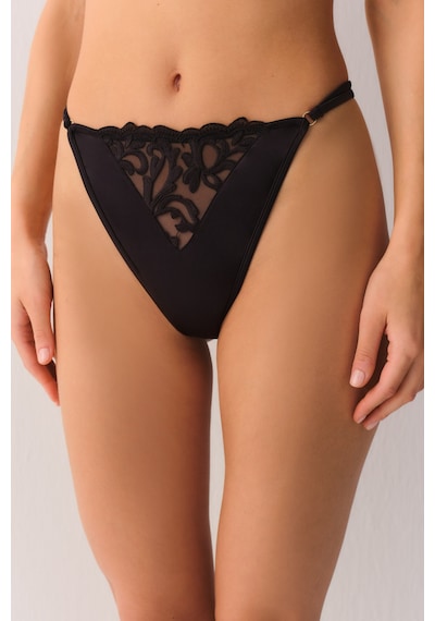 Suwen Flower Glam Dantelli String Külot St6007602g012 Siyah