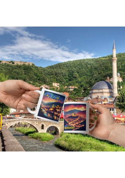 Kosova Kupa Bardak 2 Adet Seyahat Hatıra Kosovo Mug