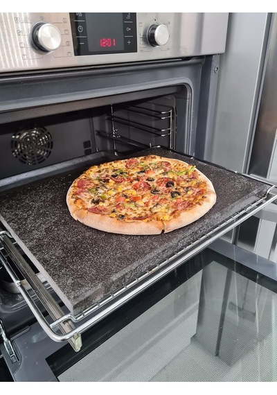 Ayrex Doğal Bazalt Fırın Taşı - Tam Fırın Boyutu 30x40cm - Pizza Tasi, Ekmek Tasi, Mangal Tasi