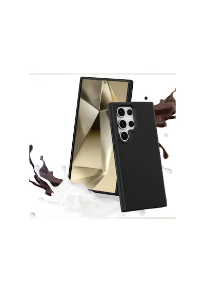Samsung Galaxy Uyumlu, S24 Ultra Kılıf First Silikon - Siyah