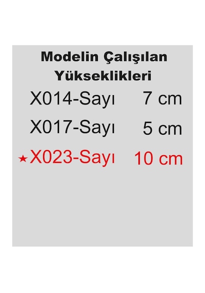 Stencil Rakam Boyama Şablonu X023-sayı Rakam Yüksekliği 10 Cm