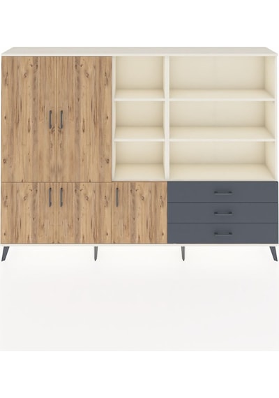 Arges Dolap 11 Raflı 3 Çekmeceli 5 Kapaklı 220x30x163 Aytaşı-çam/antrasit Atlas Çam/antrasıt - Aytası Arges Dolap 11 Raflı 3 Çekmeceli 5 Kapaklı 220x30x163 Aytaşı-çam/antrasit Atlas Çam/antrasıt - Aytası