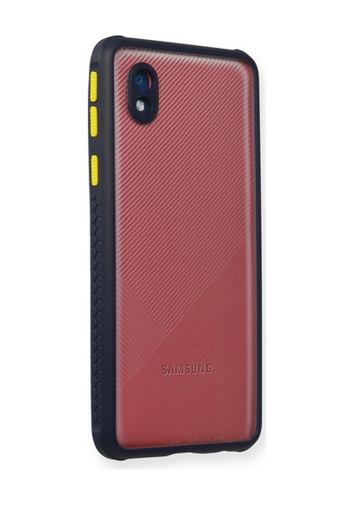 Samsung Galaxy  Uyumlu,  A01 Core Kılıf Miami Şeffaf Silikon - Lacivert