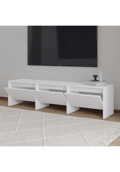 Laris 160 Cm 3 Kapaklı Tasarım Tv Sehpası Beyaz