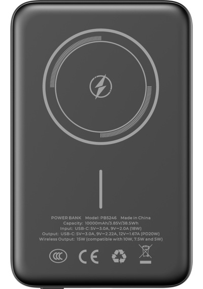 Havit Pb5246 10.000 Mah Manyetik Kablosuz Powerbank 15w Kablosuz 20w Pd Siyah