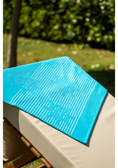 Menderes Home Cotton Collection Bukle Plaj Havlusu Çark Turkuaz
