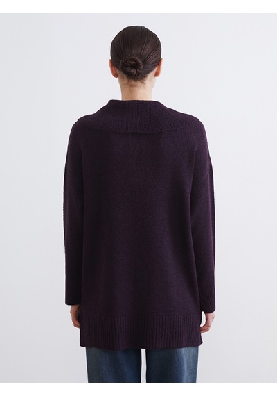 Lcw Modest Bordo Polo Yaka Kadın Triko Kazak