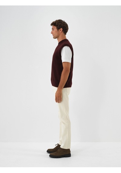Xint Bordo Regular Fit Bisiklet Yaka Mohair Süveter 801863
