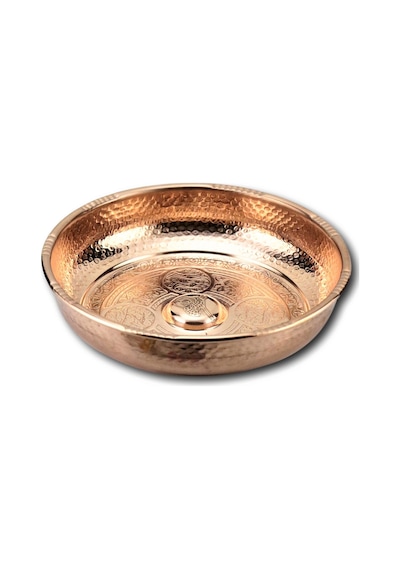 Bakır İşlemeli Hamam Tası 20 CM Bakır