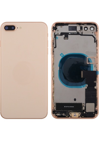 Apple Uyumlu iPhone 8 Plus Dolu Kasa Gold (Altın Renk) Şarj Soketi+On Off Flex+Ses Flex Üstünde