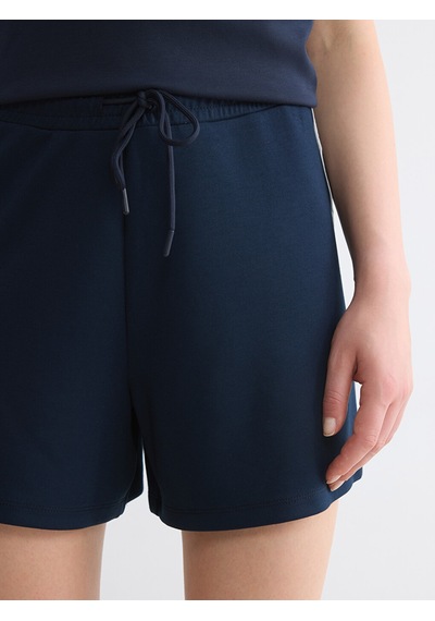 Lcw Comfort Lacivert Şeritli Soft Touch Kadın Şort
