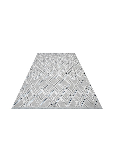 Bespoky Royal Geometrik Modern Salon Halısı Makine Dokuma Gri