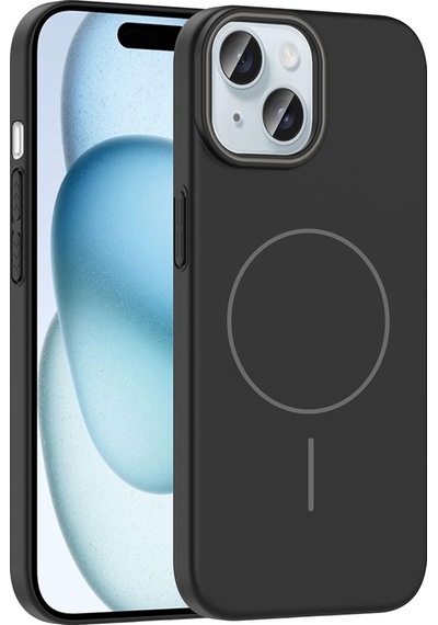 Apple Uyumlu iPhone 15 Kılıf M-safe Şarj Özellikli Zore Ruby Sert Kapak