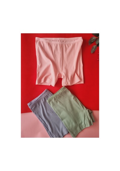 Demirsa Boutique Pamuklu Fitilli 3'lü Ribana Kadın Şort-külot Yeşil, Pembe, Mavi Mavi-pembe-yeşil Demirsa Boutique Pamuklu Fitilli 3'lü Ribana Kadın Şort-külot Yeşil, Pembe, Mavi Mavi-pembe-yeşil