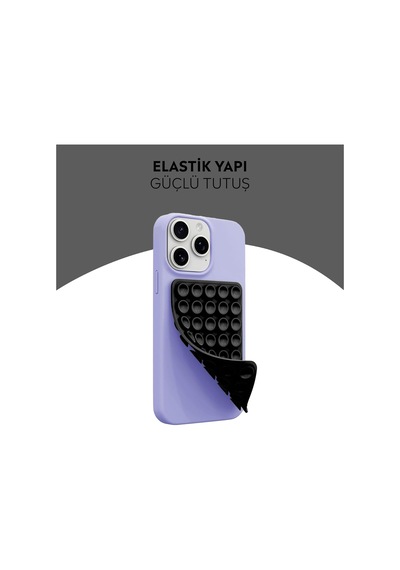 Telefon Arkasına Yapışan Silikon Vantuzlu Telefon Tutucu, Telefon Kılıfı Tutucu, Tüm Cep Telefonu Modellerine Uygun, Araç Telefon Tutucu, Ahtapot, Vakumlu Telefon Tutucu Siyah