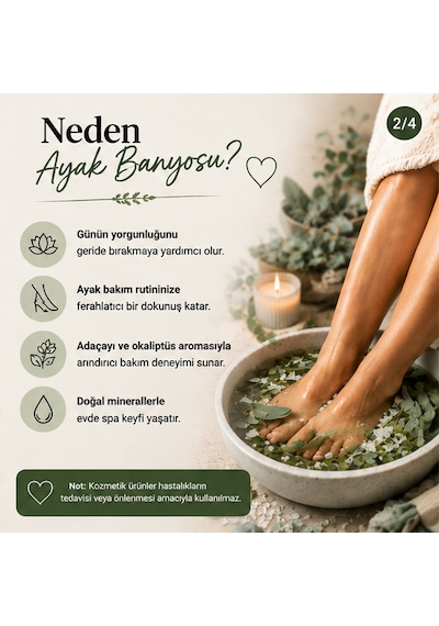 Laborem Natura Okaliptüs & Adaçayı Çok Amaçlı Banyo, Ayak Ve Vücut Tuzu Mineralli Rahatlatıcı Bakım Tuzu 200 Gr