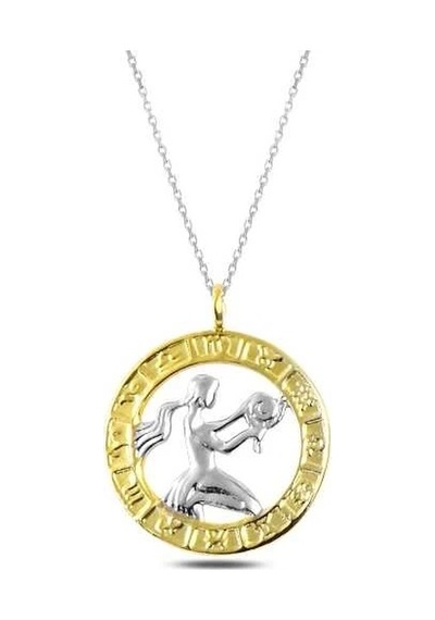 Gümüş Gold Başak Burcu Kolye Gümüş