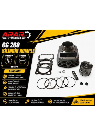 CG 200 SİLİNDİR KOMPLE 13 PERNO 65,5mm BOY:69 TTNC-ARR1303