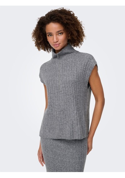 Only Onljeanett Lıfe Sl Rıb Hıghneck Cc Knt Kadın Gray Kazak - 15350359 Gri