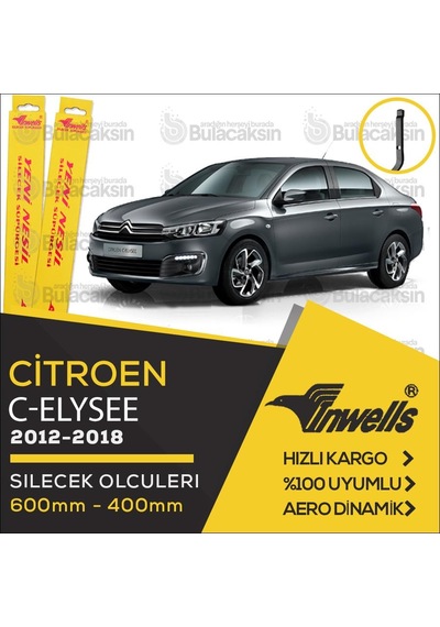 Citroen C-Elysee Muz Silecek Takımı 2012-2018 İnwells N11.3411 Citroen C-Elysee Muz Silecek Takımı 2012-2018 İnwells N11.3411