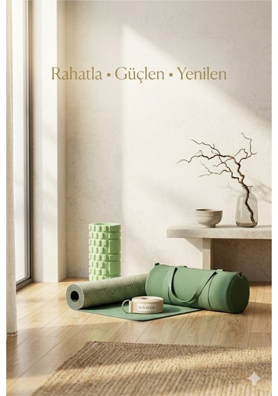 Evde Yoga Premium Seti Yoga Matı, Mat Çantası, Yoga Kemeri Ve Foam Roller İçeren Başlangıç Yoga Ve Pilates Seti Diğer