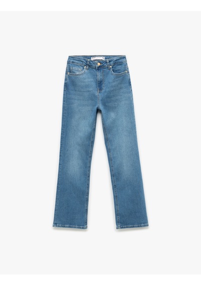 Koton Yüksek Bel Dar Kalıp Düğmeli Cepli İspanyol Paça Crop Jean Pantolon - Flare Jeans Orta İndigo 6wal40038md Indigo Koton Yüksek Bel Dar Kalıp Düğmeli Cepli İspanyol Paça Crop Jean Pantolon - Flare Jeans Orta İndigo 6wal40038md Indigo