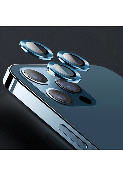 Usams Apple iPhone Uyumlu 12 Pro 3d Metal Çerçeveli Kamera Lens Koruyucu- 5775