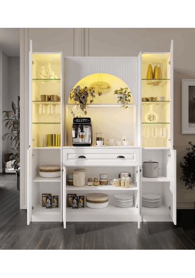 Guneystore Armoni Black Maxi Kahve Köşesi Komple Mdf Beyaz
