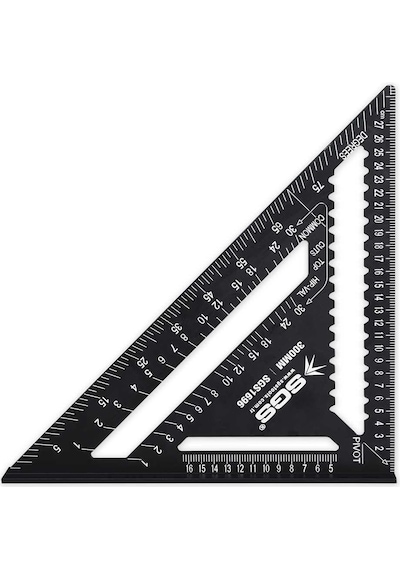 Sgs Alüminyum Üçgen Gönye, 300 Mm, Siyah, Ölçüm Aracı, Model Sgs1696