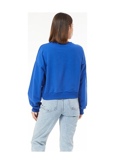 Tex Republic Kadın Siyah Baskılı Sweatshirt Mavi