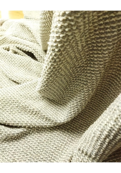 Gri Bej Renklerde Örme Kumaş 140x250cm-10886 Gri