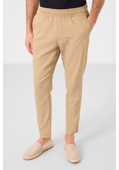 Tommylife Koyu Bej Standart Fit Dokuma Hafif Esnek Chino Erkek Pantolon - 82177 KOYU BEJ