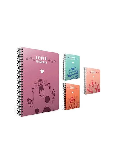 Gıpta A4 80 Yaprak Kareli Love U Spiralli Pp Kapak Defter 7221000 Standart