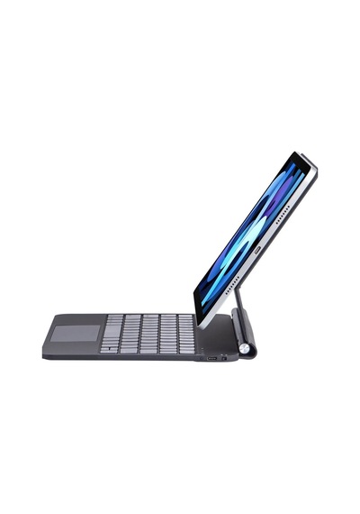 Mey İthalat Apple Uyumlu iPad Pro 13 2024 Kılıf X9p Magic Manyetik Klavyeli Tablet Kılıfı - Siyah Arka Kapak