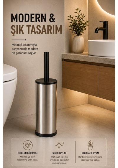 Tuvalet Fırçası Wc Klozet Fırçası Krom