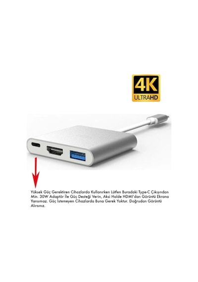Daytona Cf01 4K Type C To 3 Portlu Hdmı-Usb Çevirici Adaptör