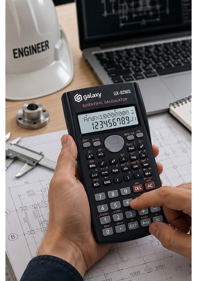 Fonksiyonlu Bilimsel Hesap Makinesi 1 Adet 8x14cm 240 Fonksiyonlu Galaxy Gx-82ms Mühendis Öğrenci 2 Satır Ekran Tasarım Siyah