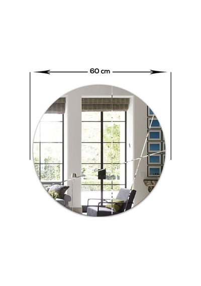 Ayna | Düz Ayna | Tasarım Kanallı | Çap60Cm