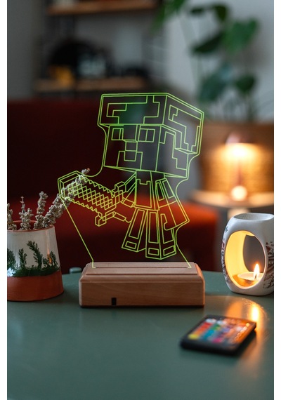 Oyunculara Hediye 3D Gaz Maskesi Led Gece Lambası
