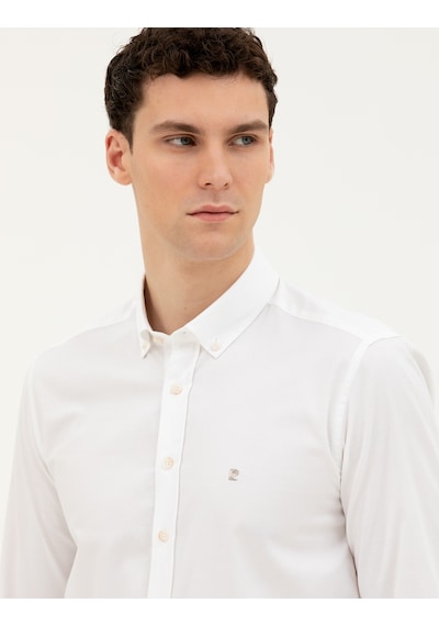 Pierre Cardin Erkek Beyaz Gömlek Desenli 50284872-vr013 Beyaz