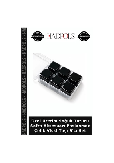 Özel Üretim Soğuk Tutucu Sofra Aksesuarı Paslanmaz Çelik Viski Taşı 6'lı Set