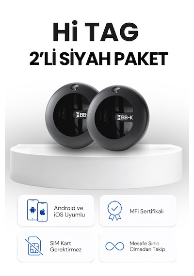 Hi Tag Akıllı Takip Cihazı Android ve İOS Uyumlu (2'li Paket)