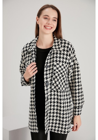 Alexander Gardi Alexandergardı Desenli Oversize Ceket (B21-200206)
