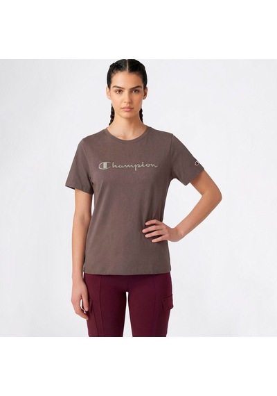 Champion Ss Regular Fit Kadın Gri T-shirt 118382 2800153