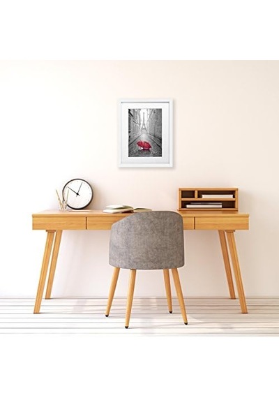 11x14, 1 Pack, White - 28cm X 36cm White Wood Picture Frame With Glass Front Made To Display Pictures 20cm X 25cm With Mat Or 28cm X 36cm Without Mat Hanging Hardware Included