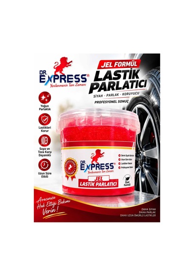 Premium Lastik Parlatıcı Jöle 500 Ml Parlak Görünüm Uzun Süre Etkili Yeniler Jel Parlatıcı Fırçalı 2'li Set - 926080969