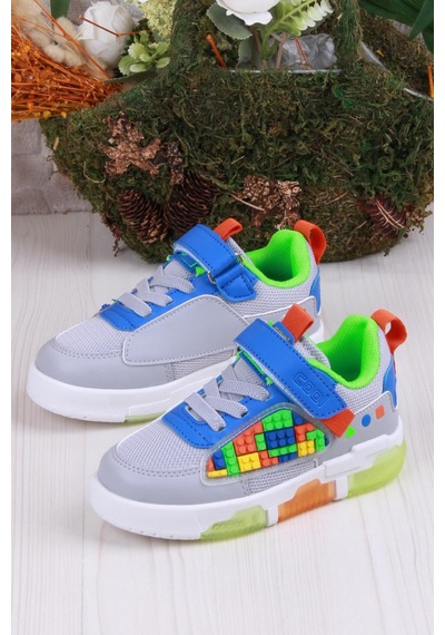 Fort Cool Legos Rahat Hafif Sneaker Işıklı Erkek Çocuk Ayakkabı Gri