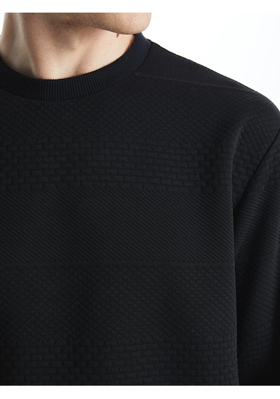 Lcw Vision Siyah Bisiklet Yaka Uzun Kollu Erkek Sweatshirt
