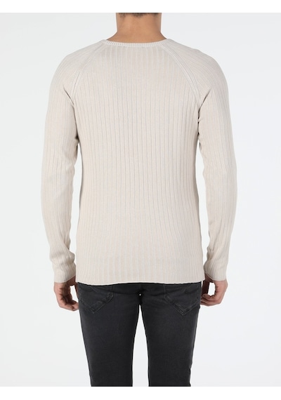 Colin's Slim Fit Bisiklet Yaka Erkek Bej Kazak CL1047125_Q1.V1_BEI